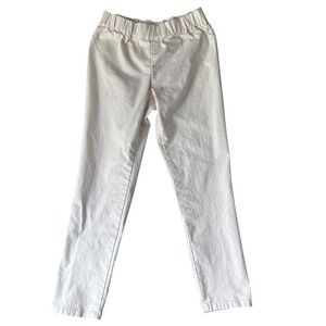 Soft Surroundings Pants Women's Large White Tapered Elastic Waist‎ Pull On Boho